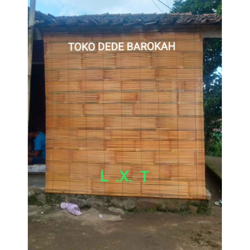 Tirai bambu verenis & peliture size 2x2 meter / Tirai bambu natural outdoor size 150 meter full set tali kerekan