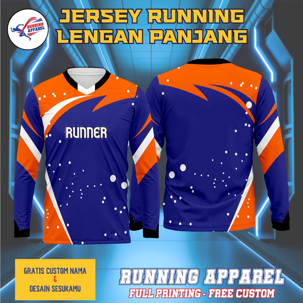Jual Baju Jersey RUNNING CUSTOM 2023 Lengan Panjang, Jersey Olahraga