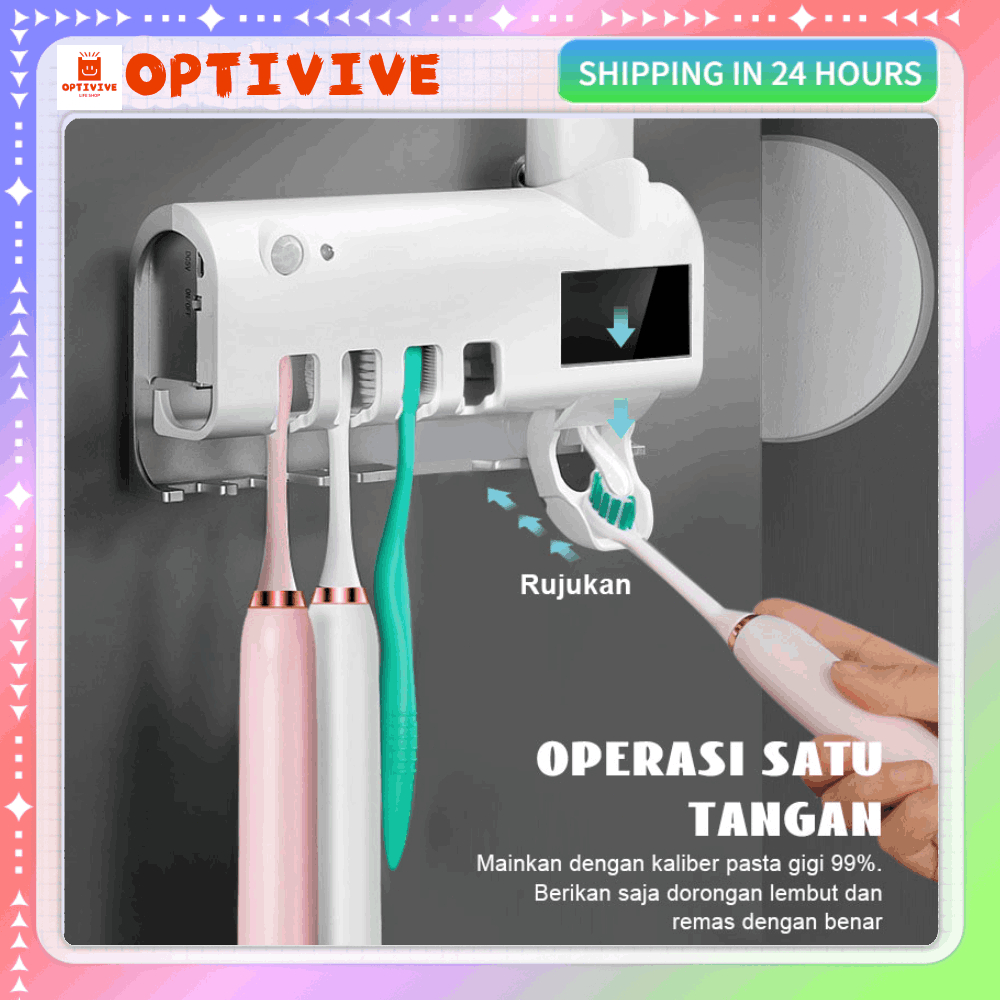 Jual Optivive Ready Stock Cod Tempat Sikat Gigi Dispenser Pasta