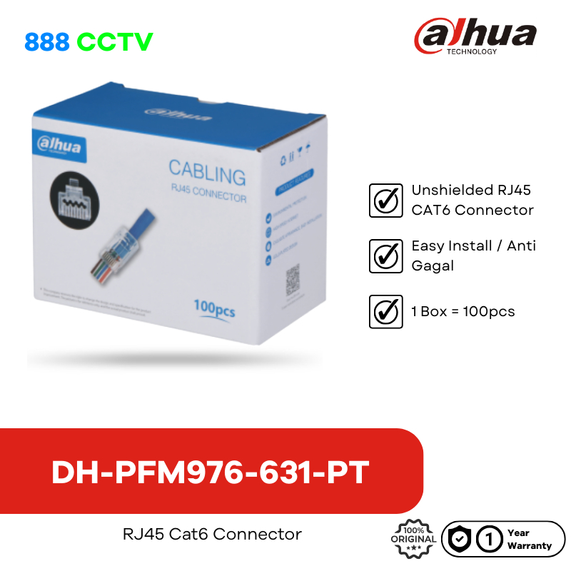 Jual Pin LAN RJ45 Cat6 Dahua PFM976-631-PT Anti Gagal - Per Pcs