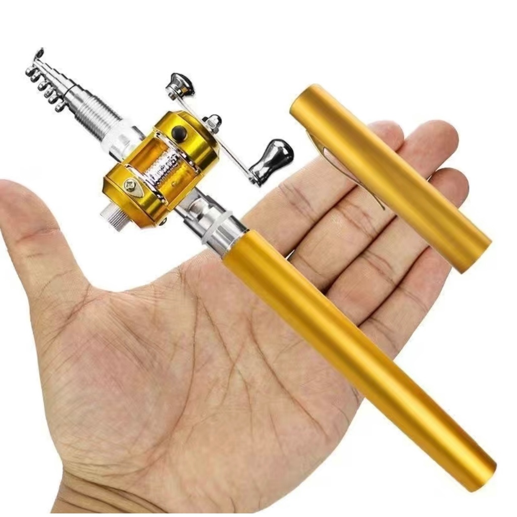 Joran pena alat pancing mini fsihing rod pen mini portable banyak bonus