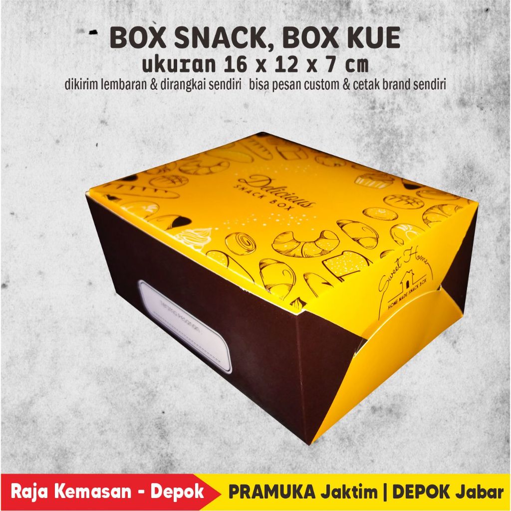 Jual Box Snack 16x12x7 cm Ivory Motif Kuning | Shopee Indonesia