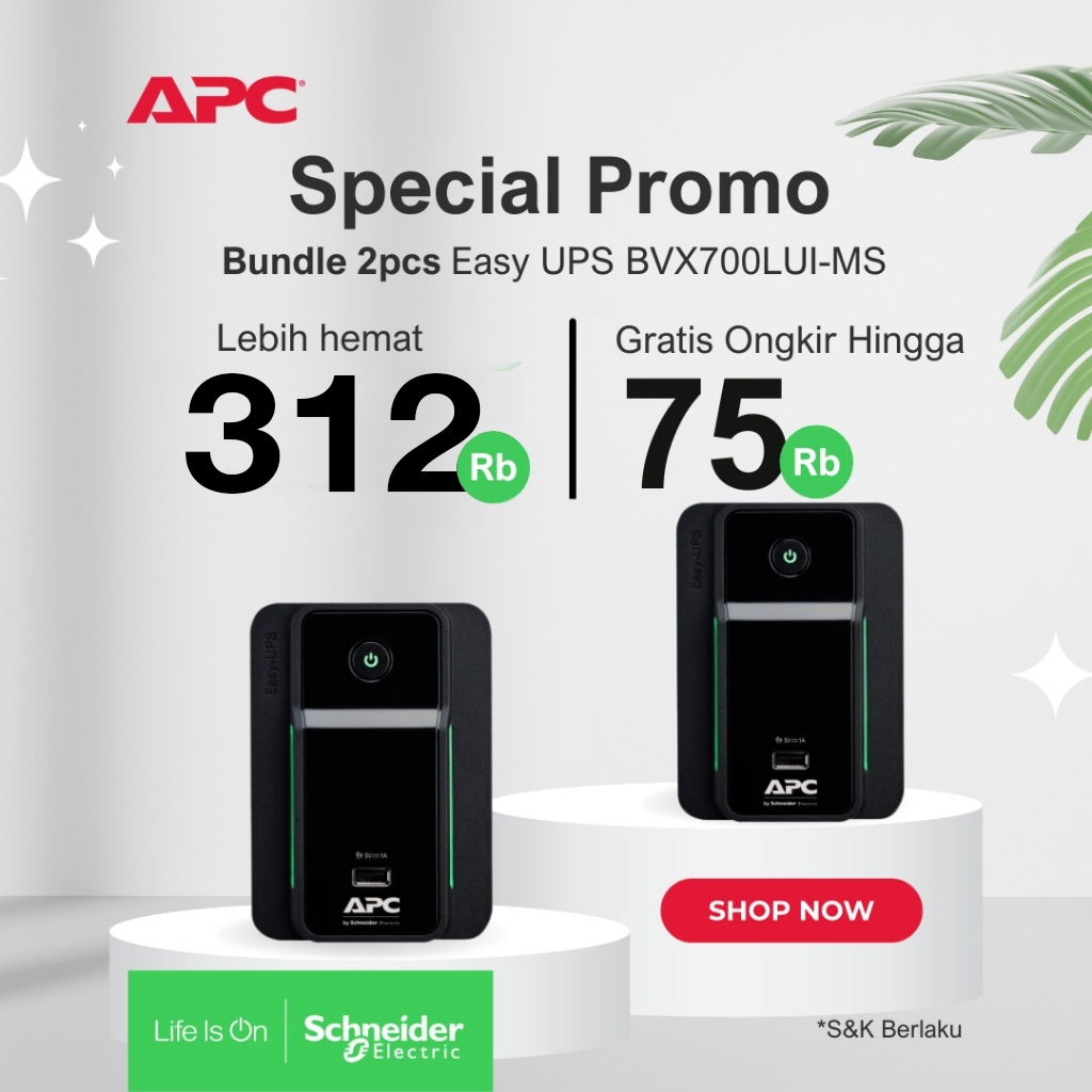 Jual Paket Bundling UPS APC Easy UPS BVX 700VA 360W X 2 Unit | Shopee ...