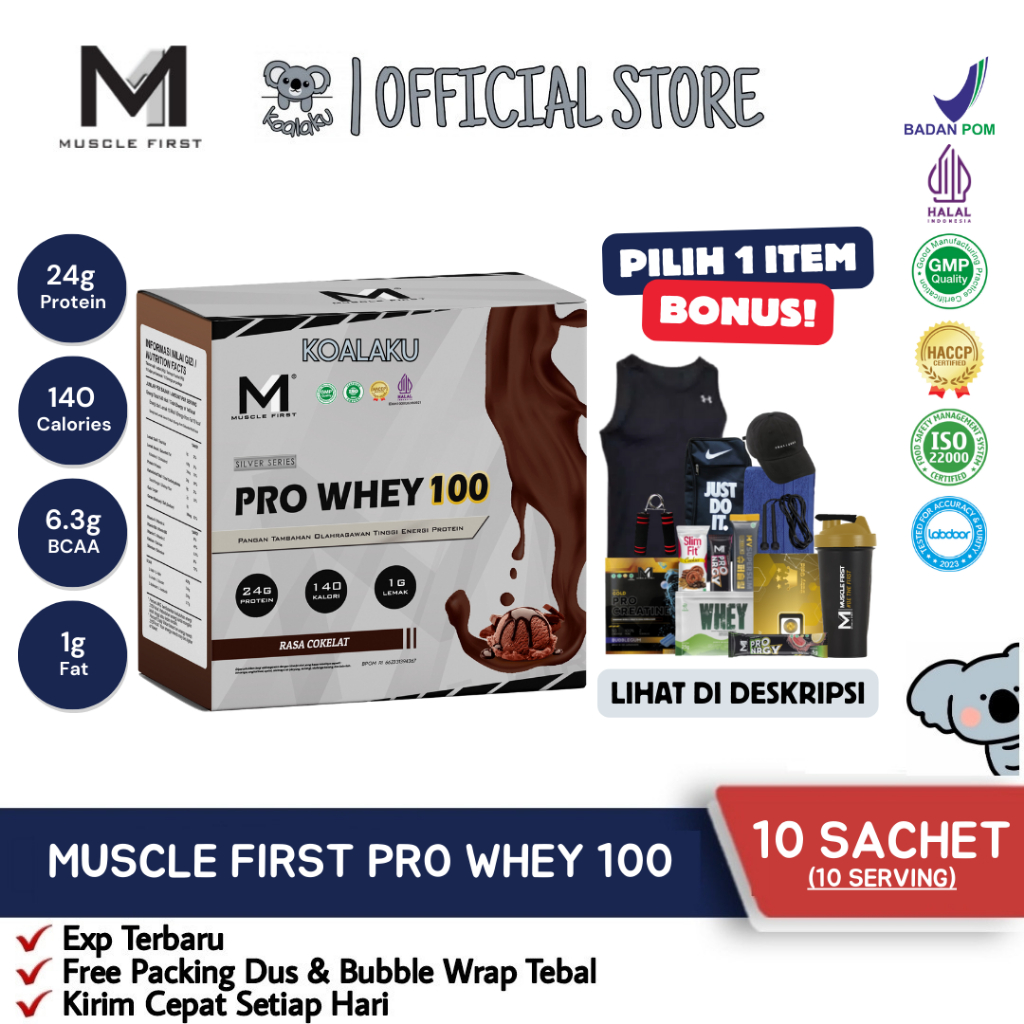 Jual Muscle First Pro Whey 100 1 Box Isi 10 Sachet Susu Whey Protein ...