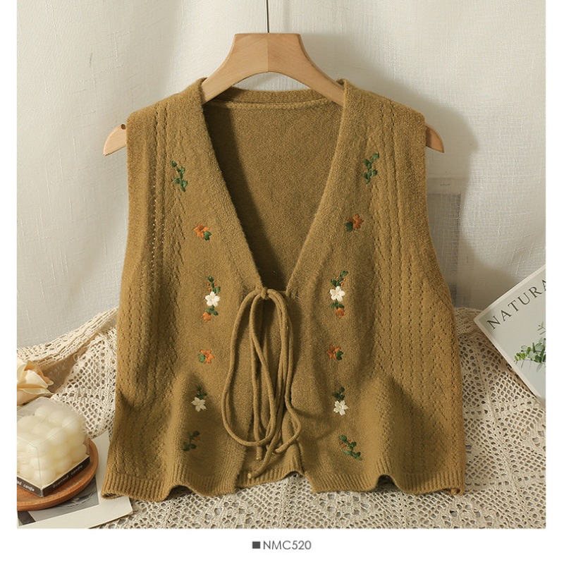 Jual VEST KNIT BORDIR WANITA ROMPI EMBODIERY OUTER WOMEN ATASAN LUAR ...