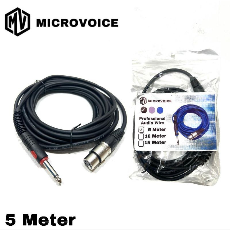 Jual Kabel Mic Microvoice 5 Meter Original Kabel Microphone 5 Meter ...