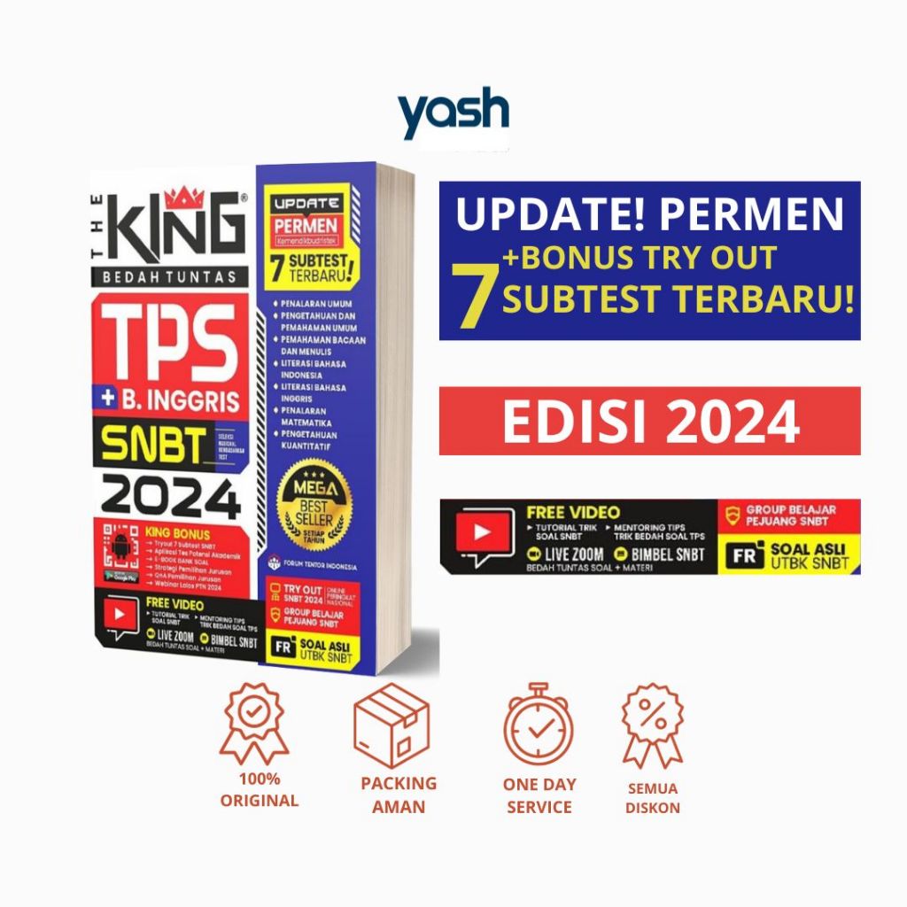 Jual Buku The King SNBT 2024 / The King Bedah Tuntas TPS Plus Bahasa ...