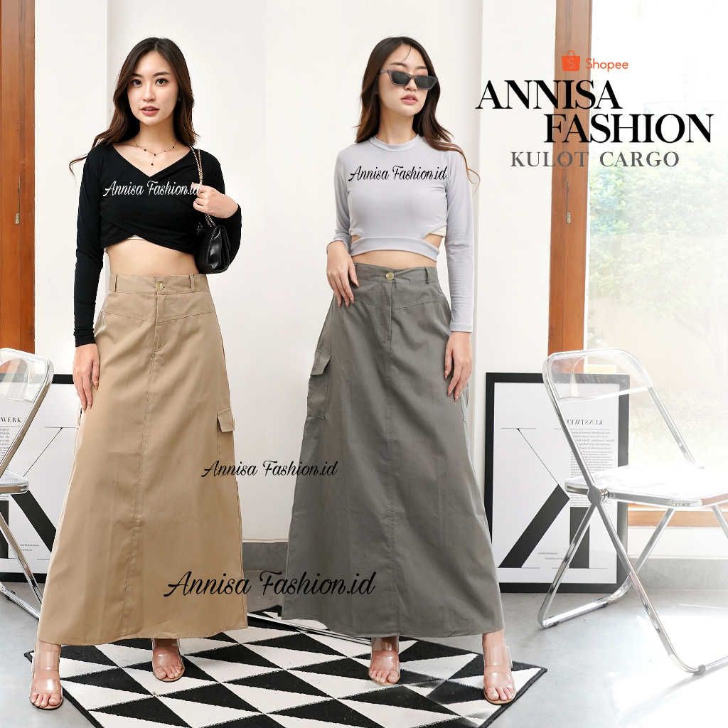 Jual AN - Rok Cargo Skirt Panjang - Rok Cargo Panjang Skirt Korean ...
