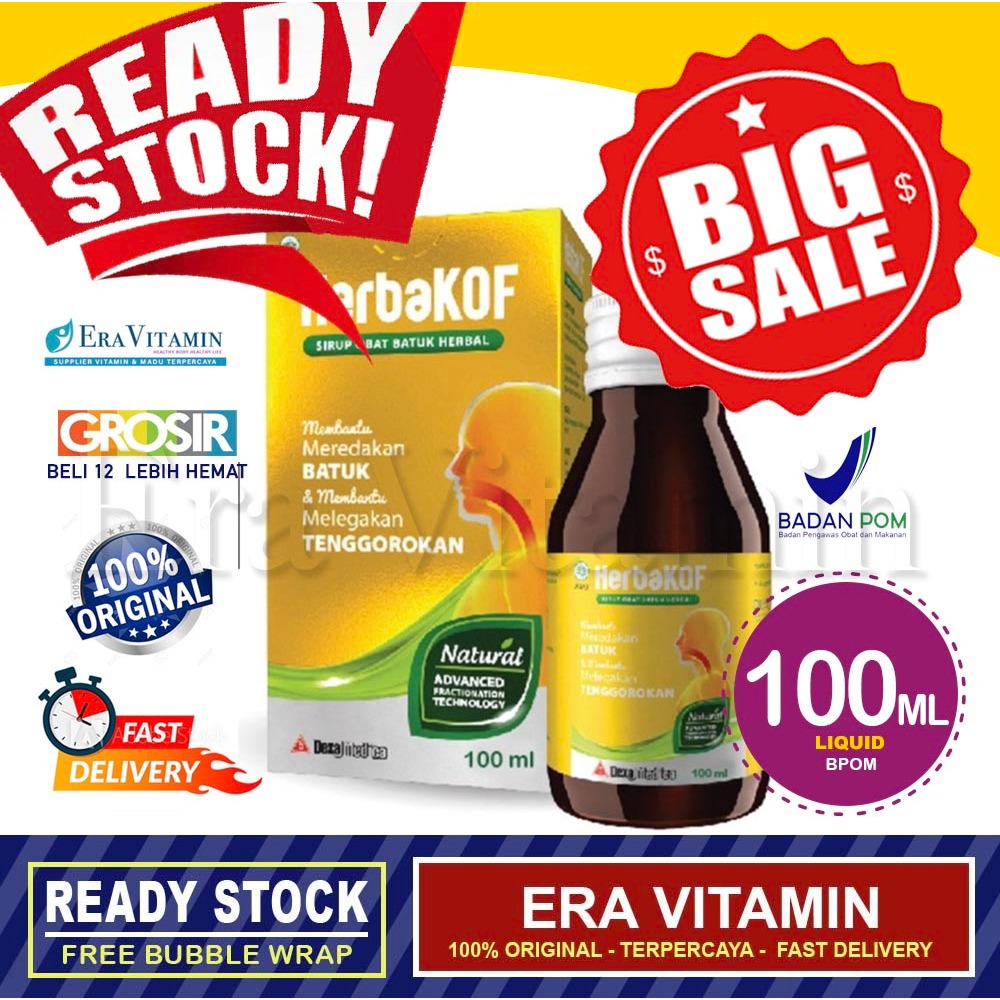 Jual Herbakof Herbal Cough Syrup 100 ml / Obat Batuk / Radang