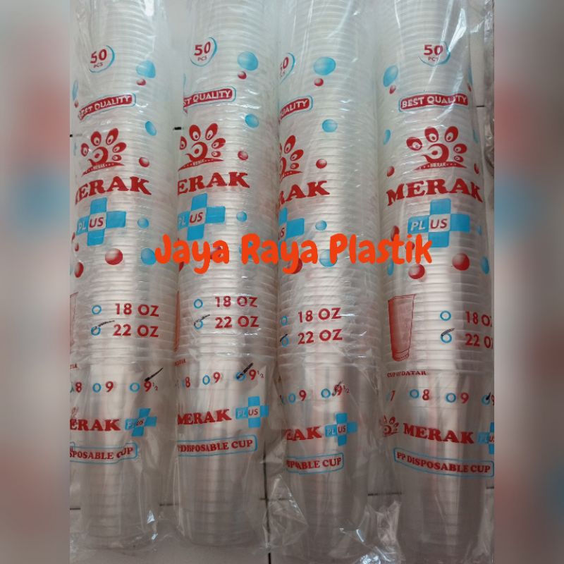 Jual Gelas Plastik Super Jumbo Super Tebal Anti Pecah Untuk Es Teh Jumbo Viral 22 Oz Merk Merak 2560