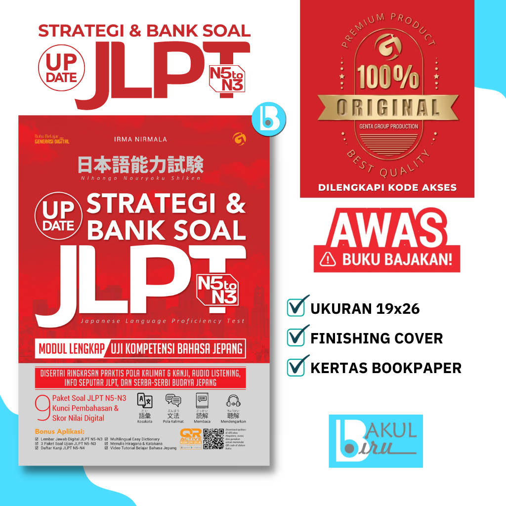 Jual BUKU SOAL MATERI BAHASA JEPANG TES JLPT STRATEGI & BANK SOAL JLPT ...