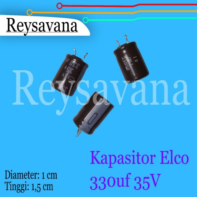 thumbnail interactive-video image 1 of 10x 330uF 35V Electrolytic Capacitors – 330MFD 35V, 8x12mm Radial, 105°C 1 of 2