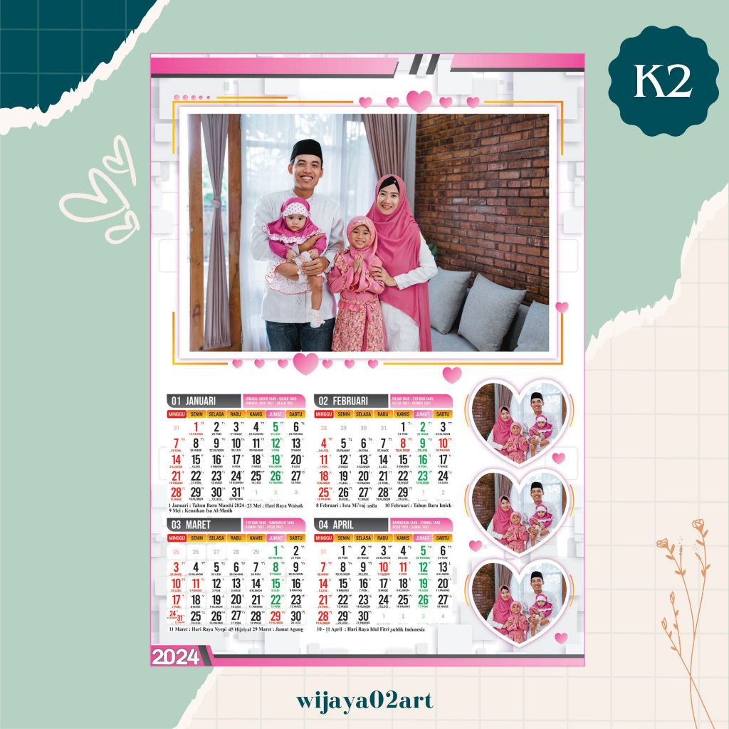 Jual Kalender Custom 2024 / Kalender Dinding 3 Lembaran | Shopee Indonesia