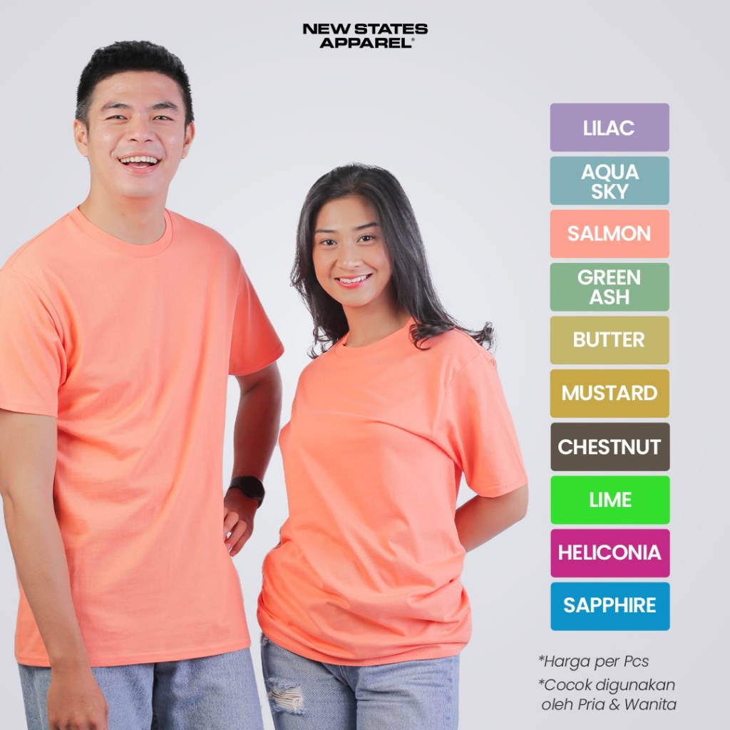 Jual NEW STATES APPAREL Kaos Polos Pria Dan Wanita Lengan Pendek ...