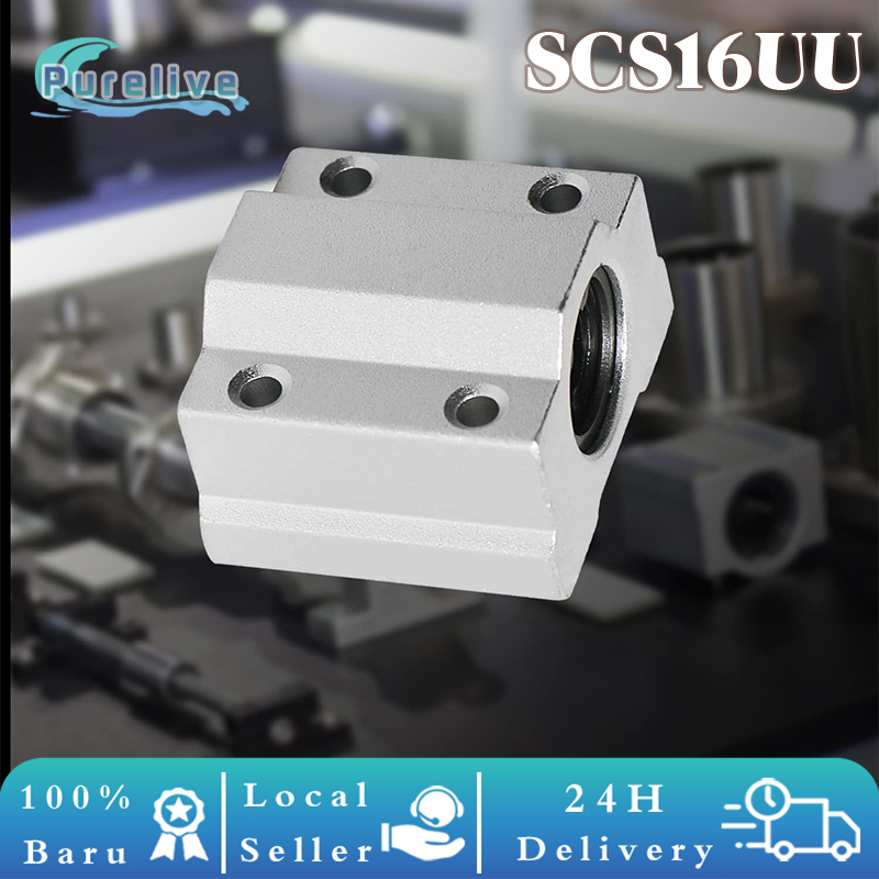 2X Scs10Uu 10Mm Linear Motion Bearing Slide Bushing Block Silver