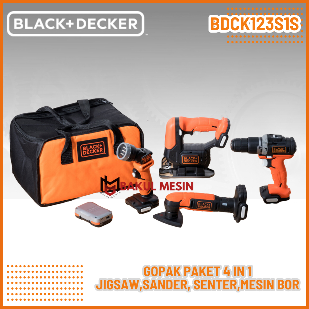 Jual Black Decker GoPak 4 in 1 BDCK123S1S Perkakas Baterai Set 12