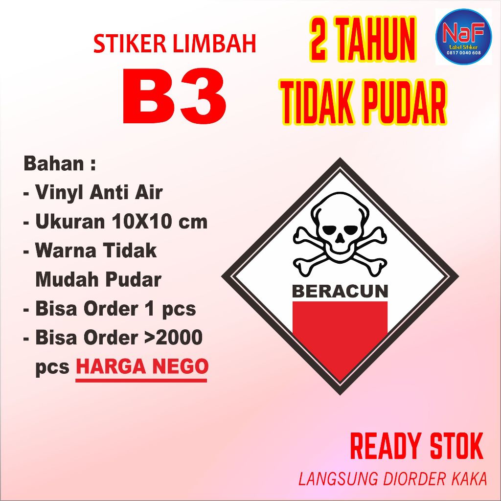 Jual Stiker Label Limbah B3 Tanda Simbol Bahan Kimia Beracun Shopee