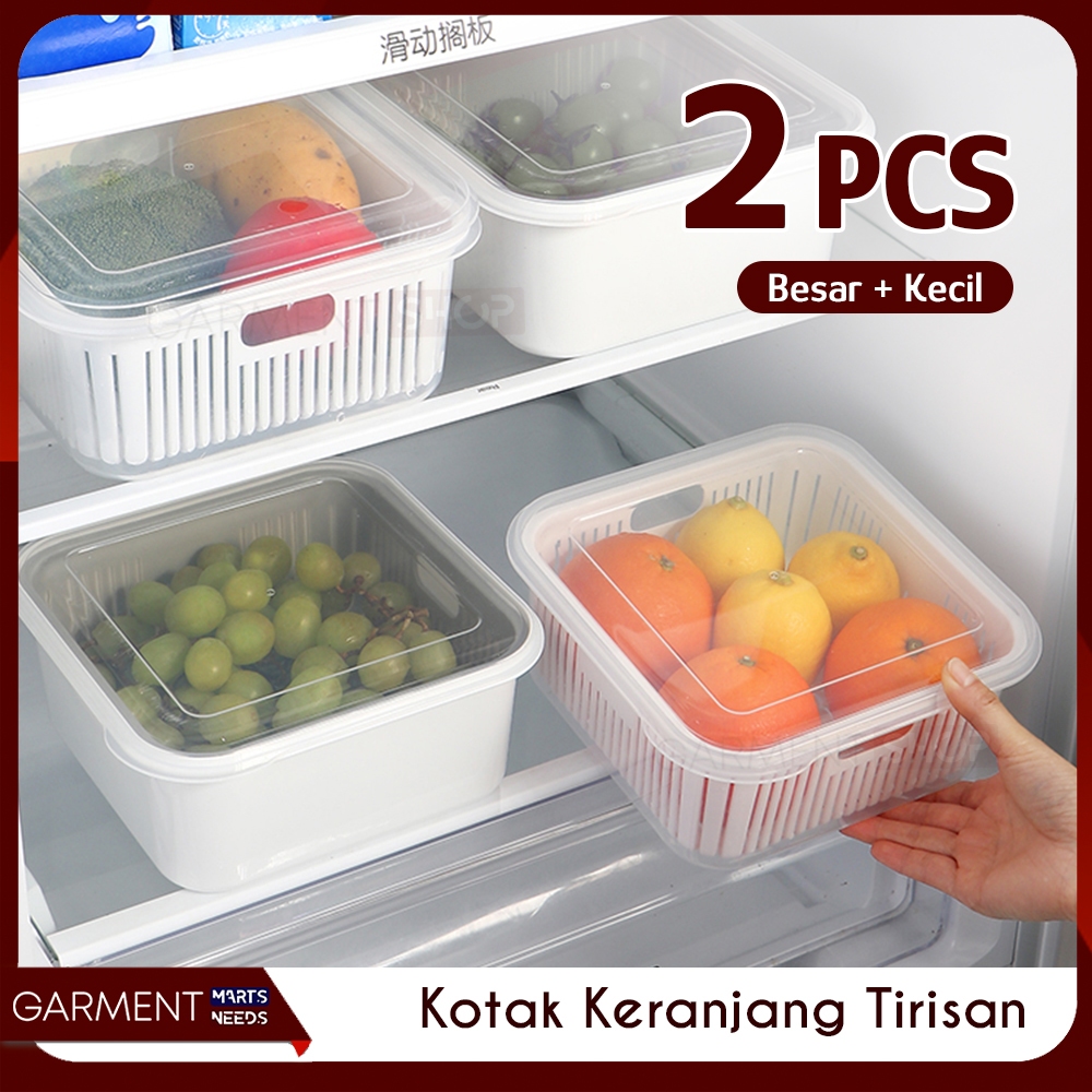 Jual Tempat Buah Sayur Saringan Serbaguna Kotak Penyimpanan Kulkas Storage Box Multifungsi 1626