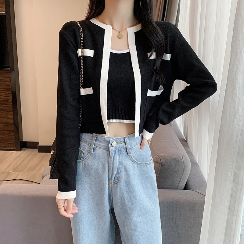 Jual ONEFASHIONMALL SL031 Cardigan Set Baju Wanita Outer Inner Panjang ...