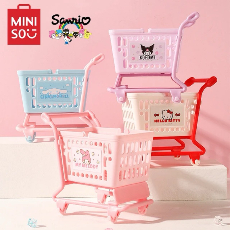 Jual [READY] SANRIO x MINISO Original Mini Cart Trolley Desktop Storage ...