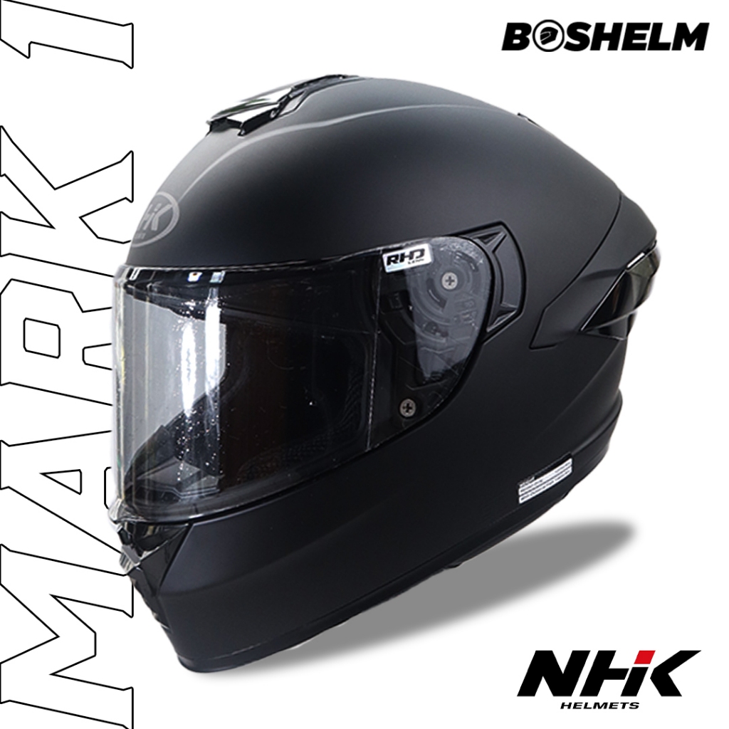 Jual BOSHELM Helm NHK MARK 1 ELITE Solid HITAM DOFF Helm Full Face SNI