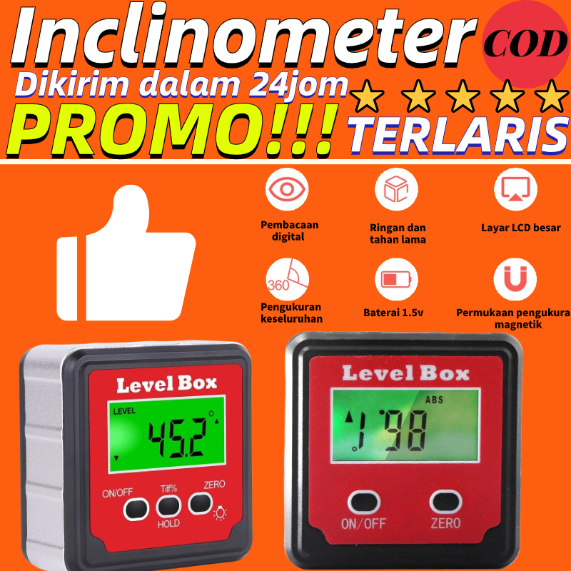 Jual Inclinometer Digital Slope Level Box Angle Derajat Protractor ...