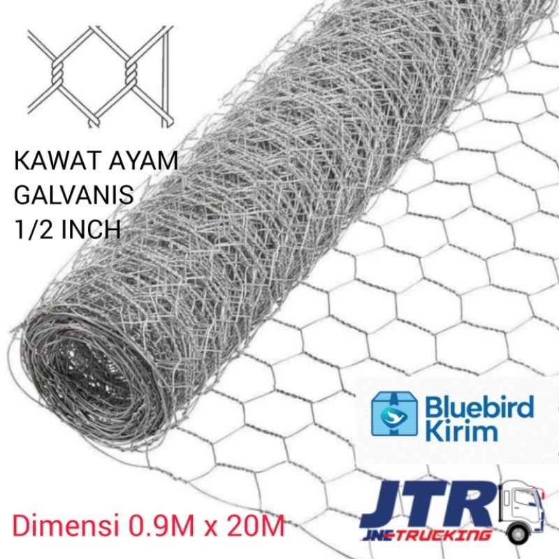 Jual Kawat Ayam Galvanis 1/2" Chicken Wire Mesh 90CM 20M 4KG Per Roll ...