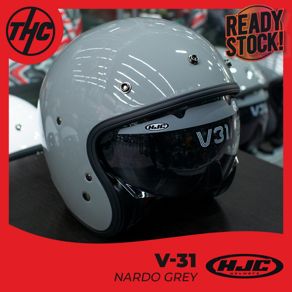 Jual HELM HJC V31 NARDO GREY VINTAGE HALF FACE HELMET Shopee Indonesia