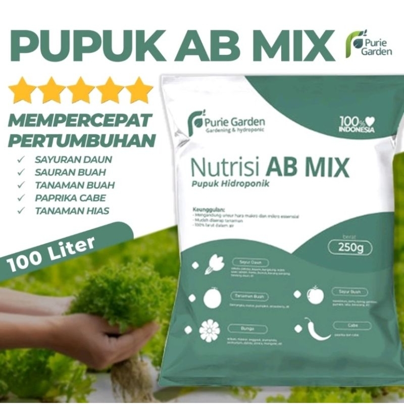 Jual AB Mix merk Purie Garden Pupuk Nutrisi Hidroponik (pekatan 500ml