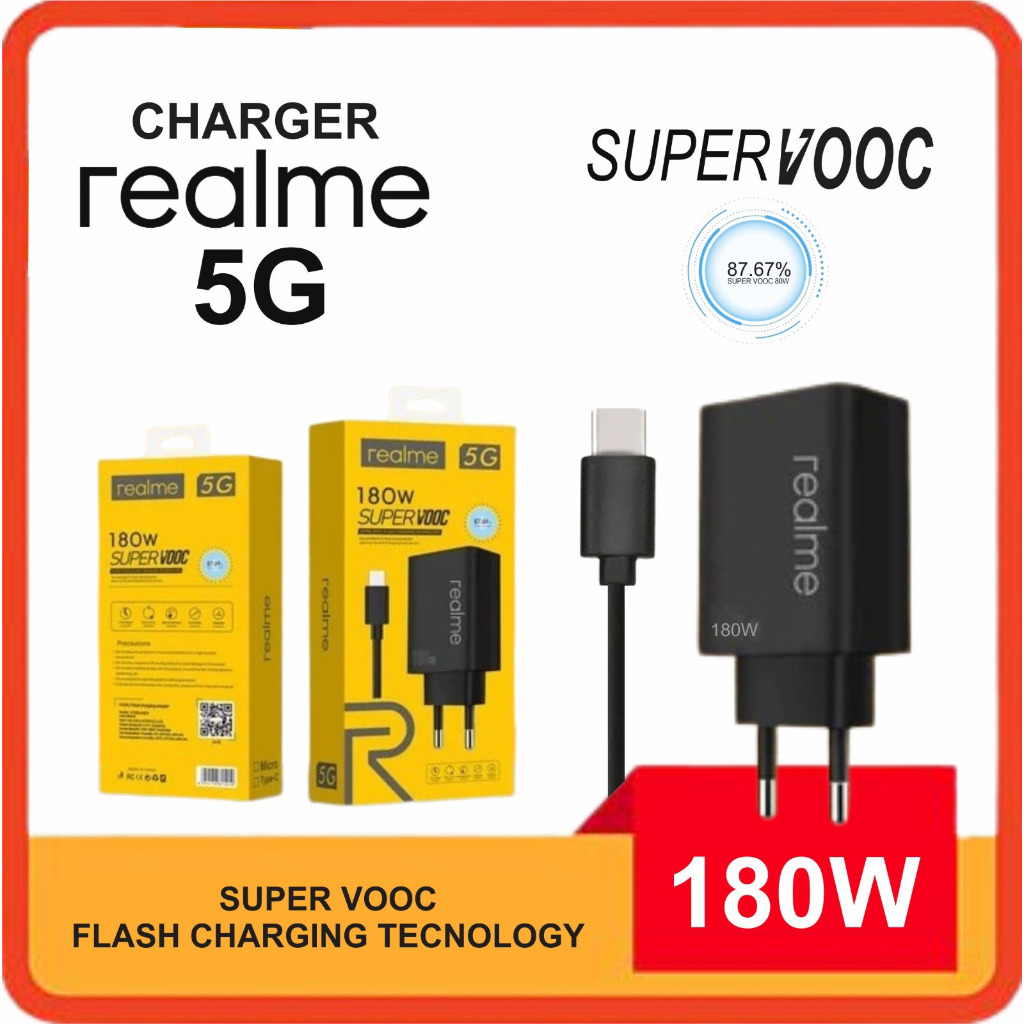 Jual Charger Fast Charging Type C & Micro Realme 5G / 180W SuperVooc ...