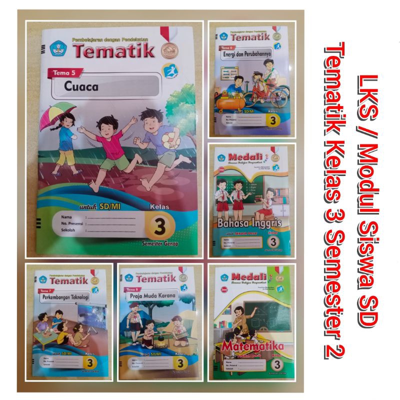 Jual LKS SD Kelas 3 Tema 5678 Semester 2 Kurikulum k13 Modul Siswa ...
