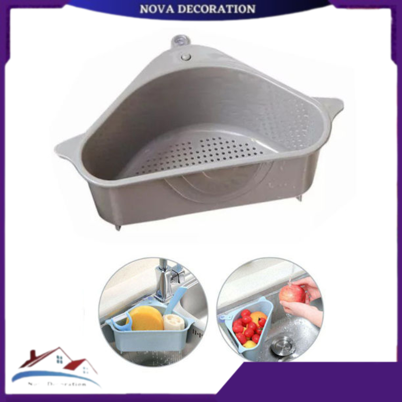 Jual Nova Rak Saring Segitiga Penyimpanan Sudut Kitchen Sink Wastafel