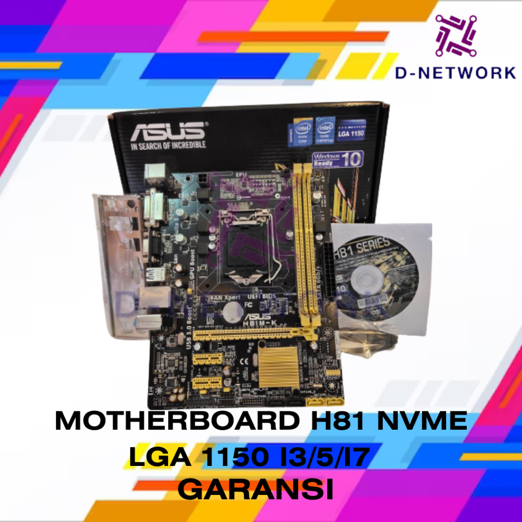 Jual Mainboard h81 haswell socket lga 1150 intel gen 4 i3/i5/i7 ...