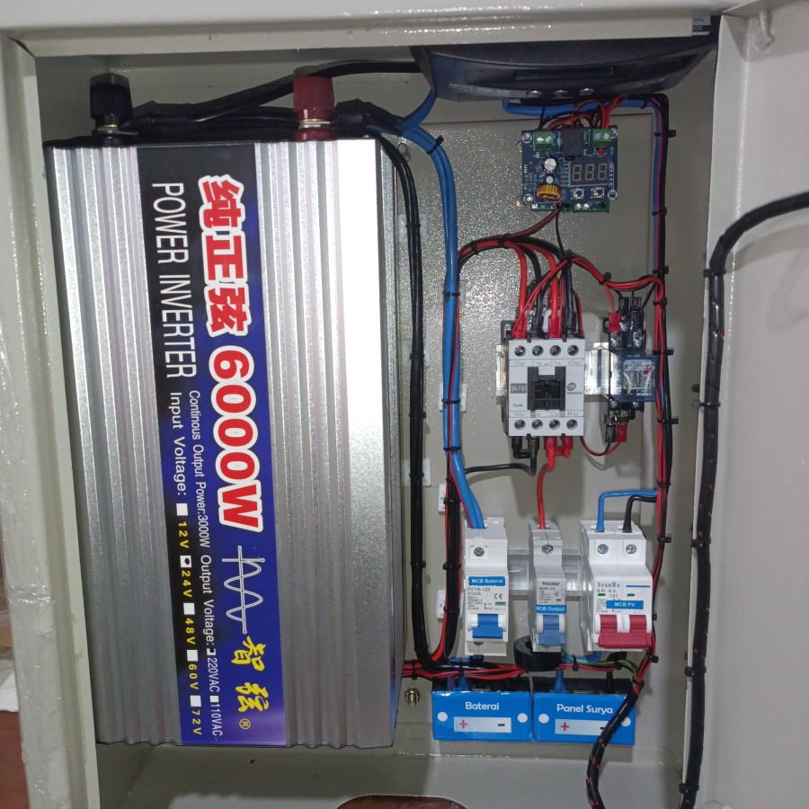 Jual box panel plts otomatis PSW pure sine wave 6000w 3000w SCC 100A ...