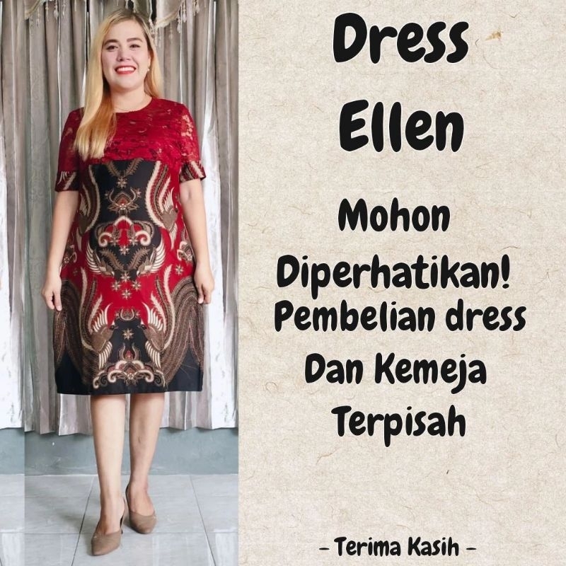 Jual Dress Ellan Batik Natalan Brukat Murah Acara Nikahan 2025