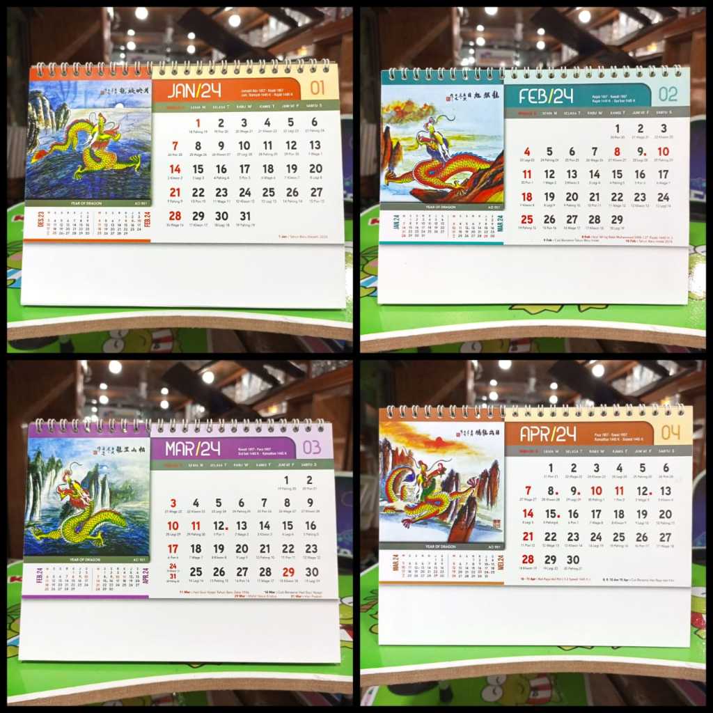 Jual KALENDER MEJA KALENDER DUDUK TAHUN 2024 MOTIF PEMANDANGAN ...