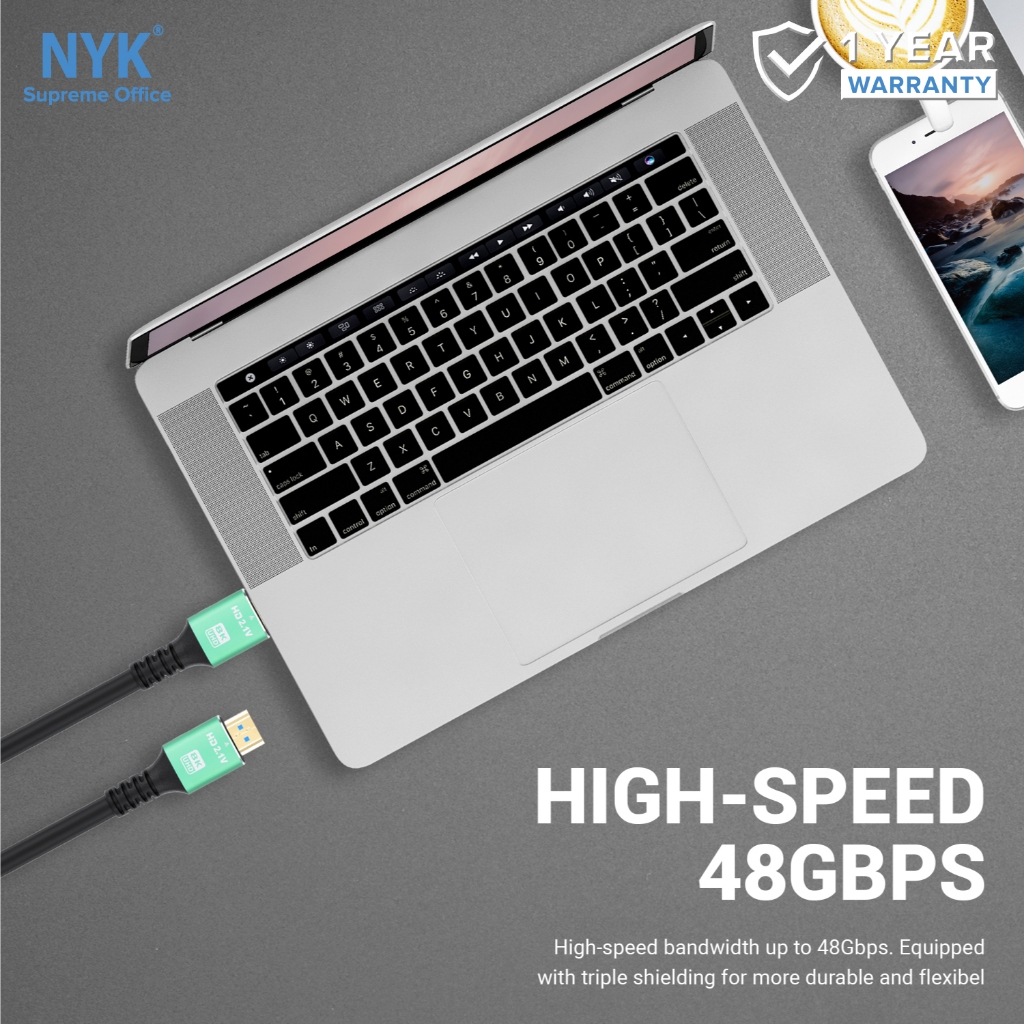 NYK Kabel HDMI to HDMI 2.1 Support 8K Ultra HD 3 Meter COD (3)