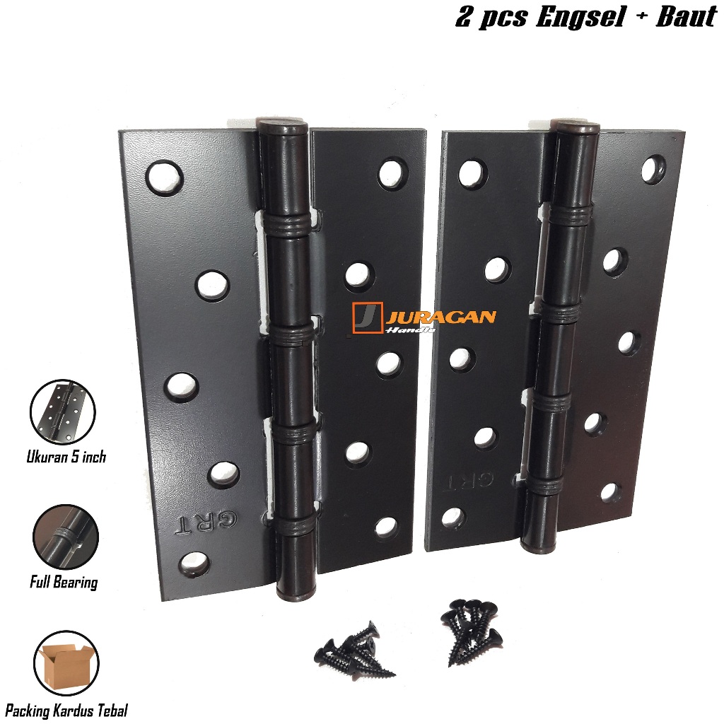 Jual Engsel Pintu Rumah 5 Inch Hitam Tebal Engsel Full Bearing Kuat ...