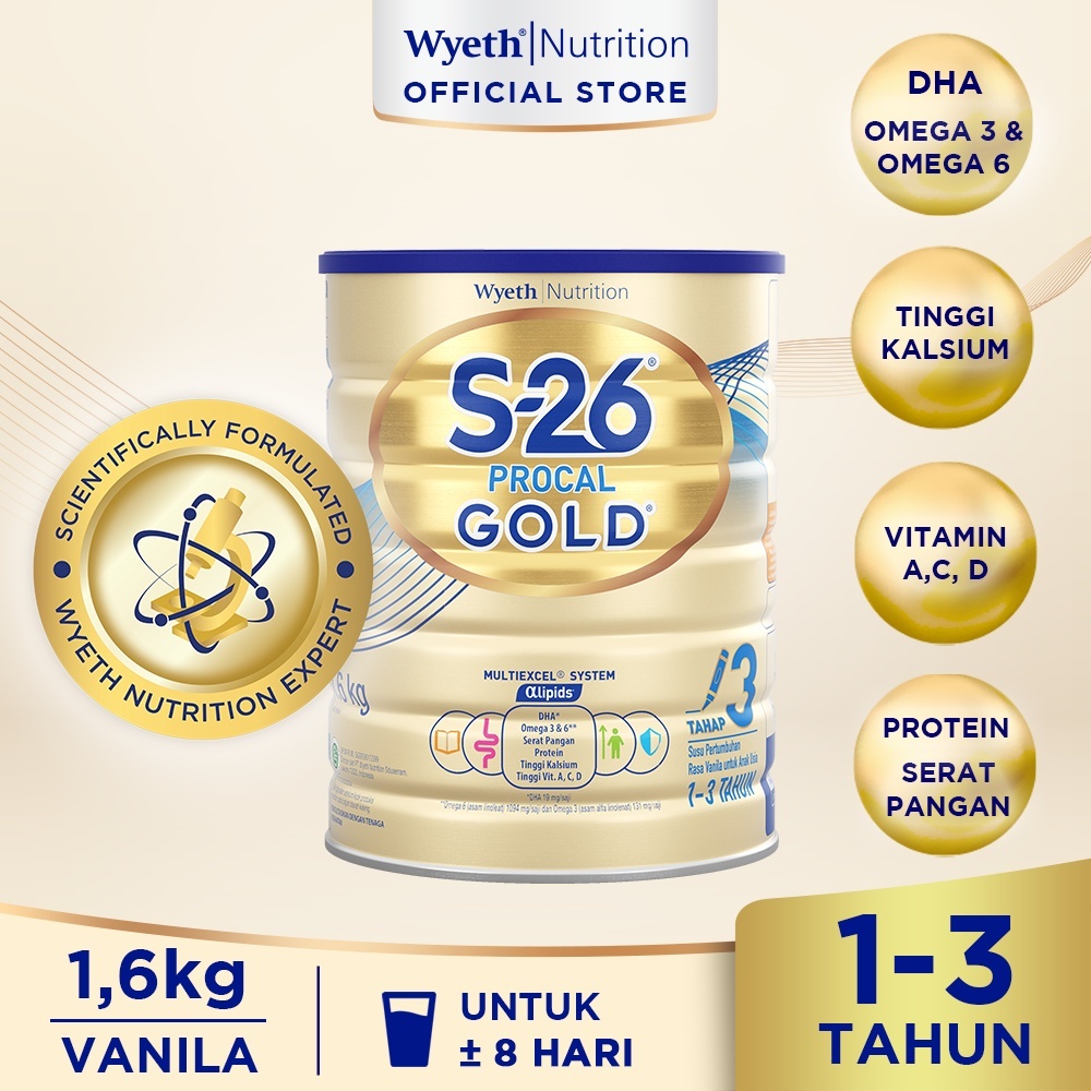 Jual S26 PROCAL GOLD TAHAP 3 SUSU FORMULA ANAK 13 TAHUN, KALENG 1600