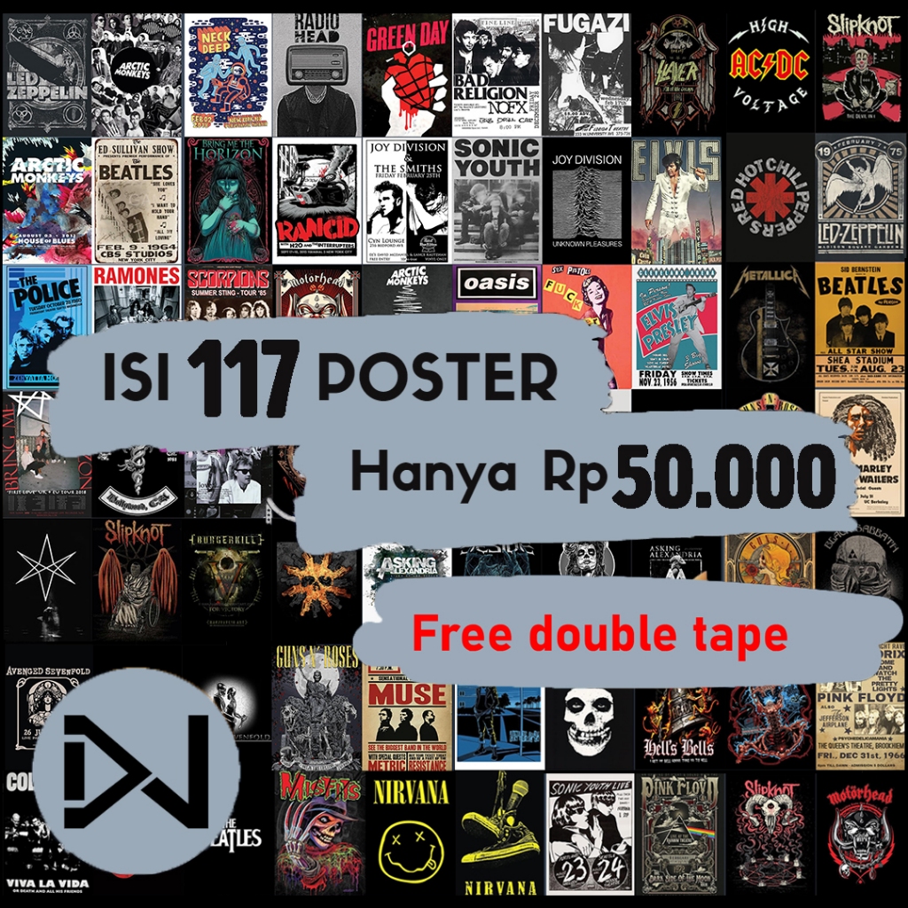 Jual POSTER BAND ISI 117pcs | DELUSIONWALL | POSTER DINDING BAND