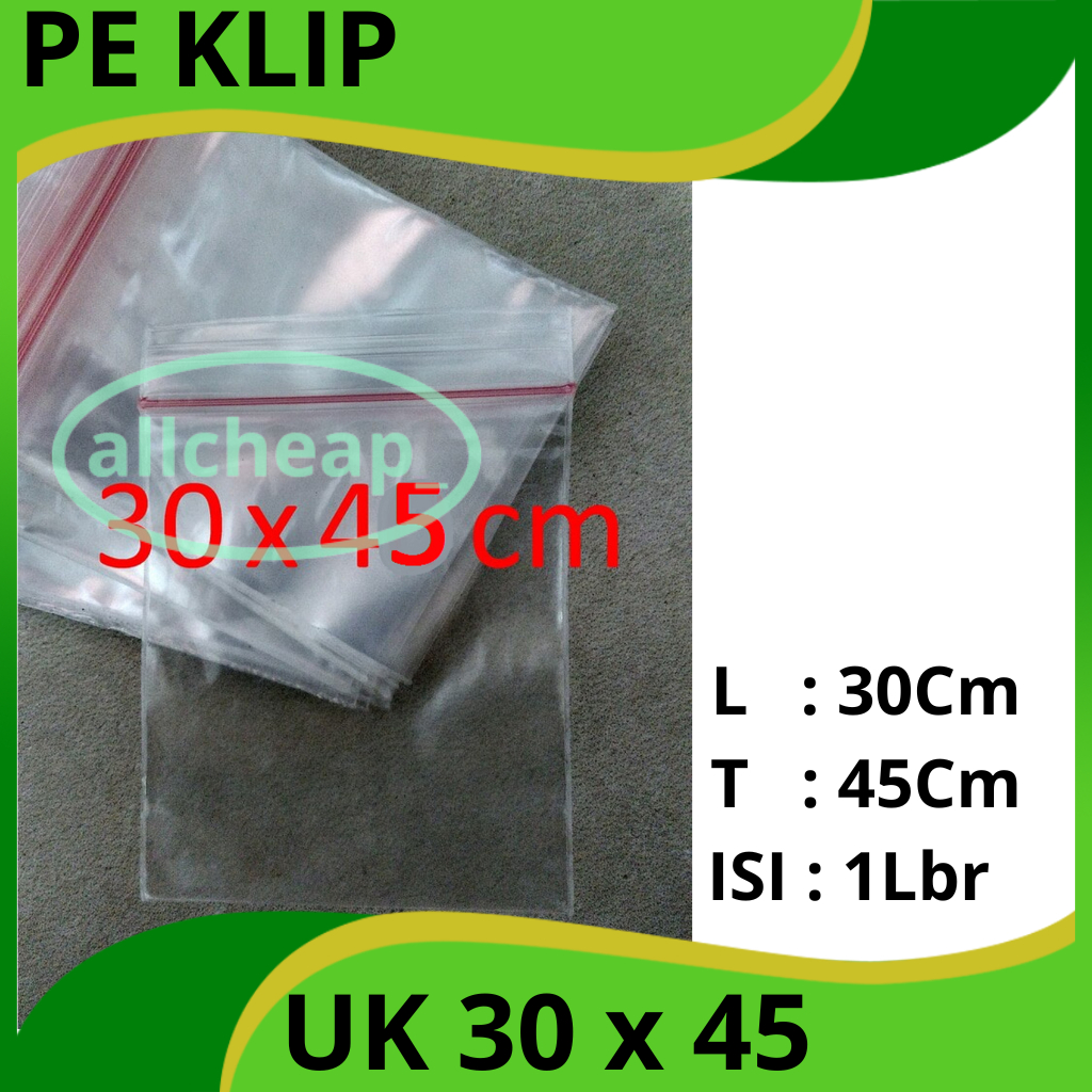 Jual 1lbr Plastik Klip 30x45 Plastic Clip Seal Zipper Bag Sealer