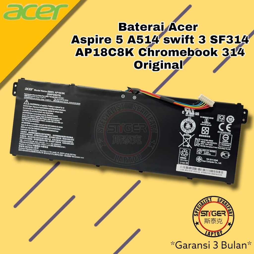Batteria ANTIEE AP18C8K Per Acer Swift 3, Aspire 5 E Spin 3 – 50.29Wh 11.52V, Sostituzione Originale Per Modelli Selezionati