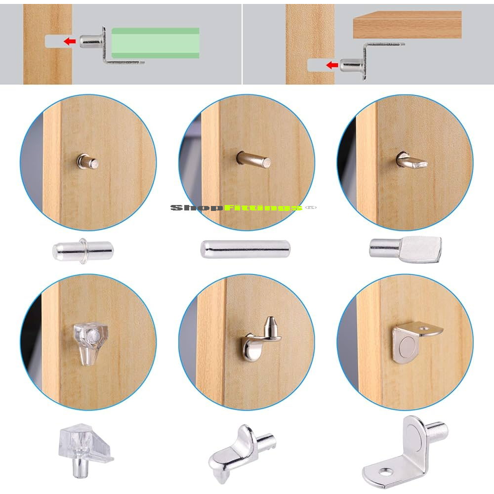 Jual Pen Besi Ambalan Penyangga kayu kaca Lemari Cabinet Pin Shelf ...