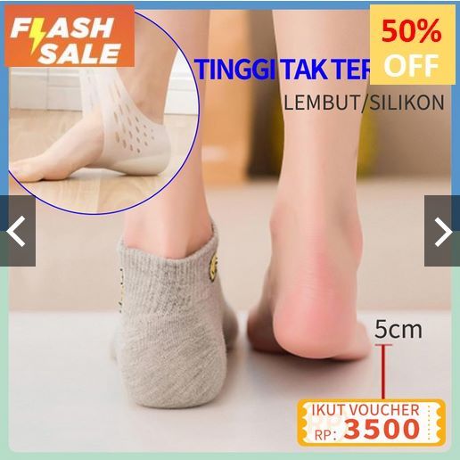 Jual Insole Bening Peninggi Badan Tak Terlihat Silikon Sol Gel Sepatu