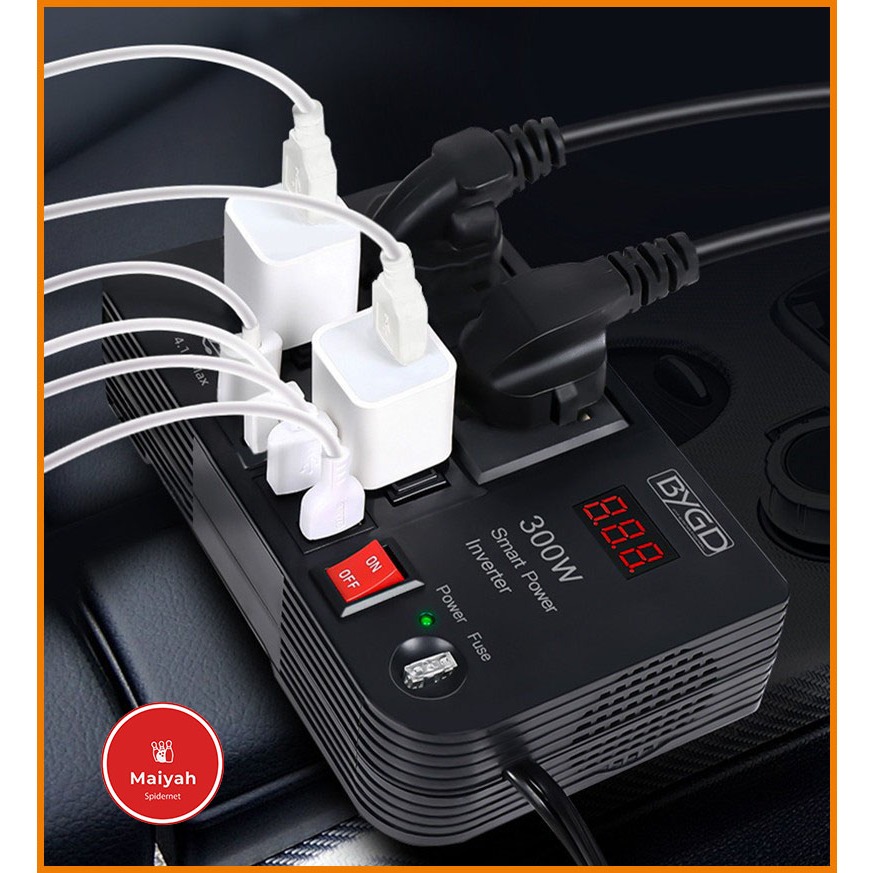 Jual Converter Listrik mobil Car Power Inverter DC 12V to AC 220V 300W