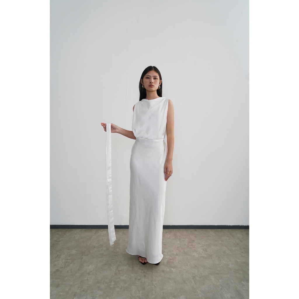 Jual PAFON Neva Dress - Broken White | Shopee Indonesia