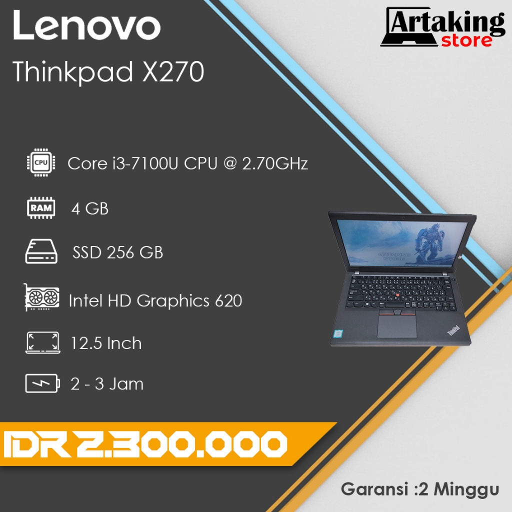 Jual Lenovo Thinkpad X270 i3 Gen 7th - 4GB - 256GB | Shopee Indonesia