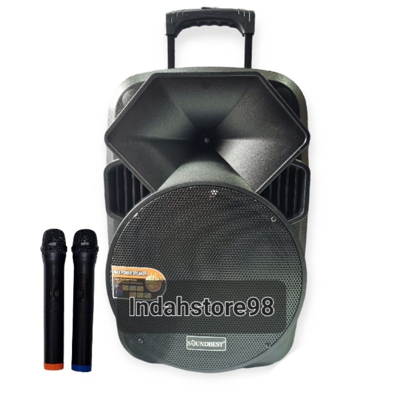 Jual Speaker Portable 12 inch Soundbest FT 12 Bluetooth Bonus 2 Mic
