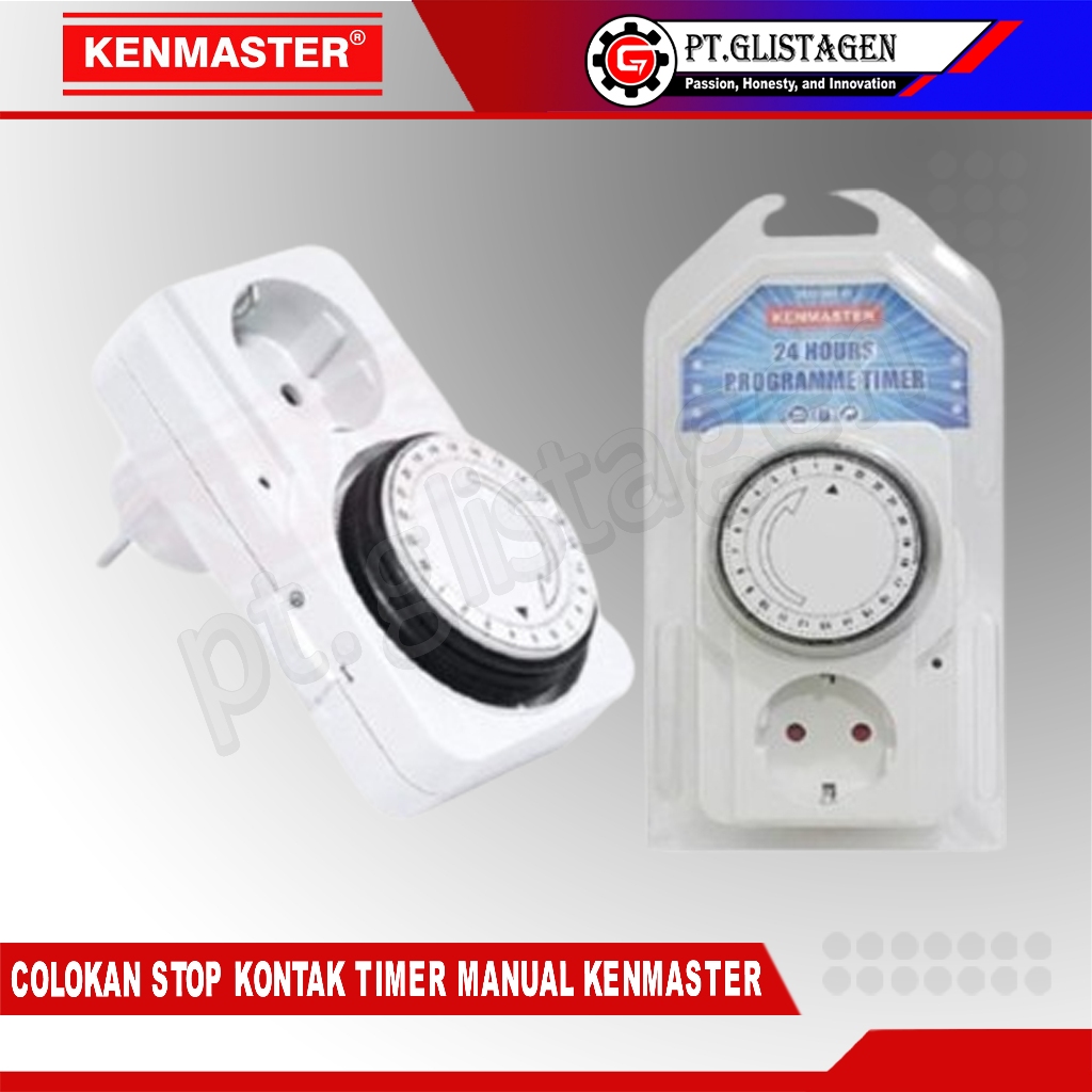 Jual KENMASTER Stop Kontak Timer Listrik Manual Analog 24 Jam ORIGINAL