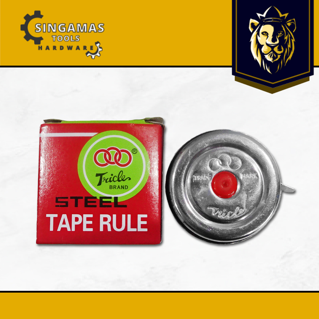 Jual TRICLE Meteran Bulat 2 Meter Besi - Steel Tape Rule - per 1 Pc ...
